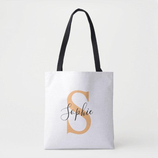 Bolso De Tela Elegant Script Custom Name Personalized Gift (Anverso)
