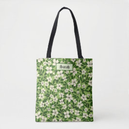 Bolso De Tela Elegant Stylish Cute Green Botanical Floral