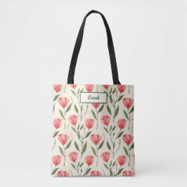 Bolso De Tela Elegant Stylish Cute Pink Tulip Template