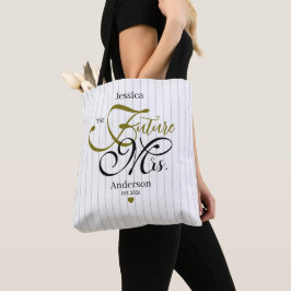 Bolso De Tela Elegant Typography Future Mrs Modern Stripes