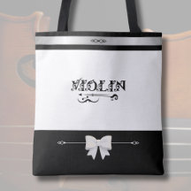 Elegant Violinist Boutique Black White Violin Tote