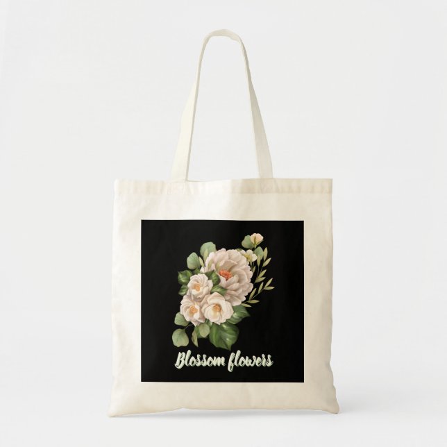 Bolso De Tela Elegant white floral bouquet with green leaves (Frente)