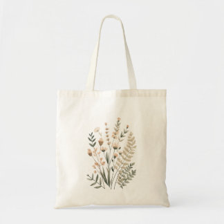Bolso De Tela Elegant Wildflower Garden Illustration