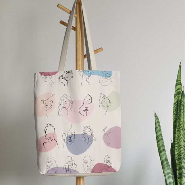 Bolso De Tela Elegante Abstract Woman Line Art Tote Bag (Subido por el creador)