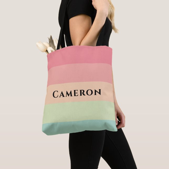 Bolso De Tela Elegante acuarela Arcoiris (Detalle)