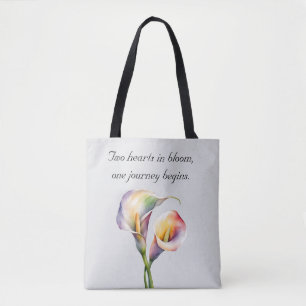 Bolso De Tela Elegante acuarela Calla Lilies Romántico Floral