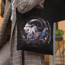 Elegante acuarela Capricorne Zodiac Negro
