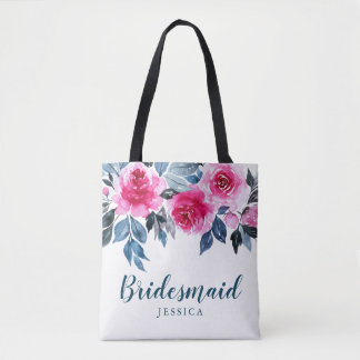 Bolso De Tela Elegante acuarela Floral Boda Bridesmaid