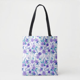 Bolso De Tela Elegante acuarela Purple Floral Bouquet |