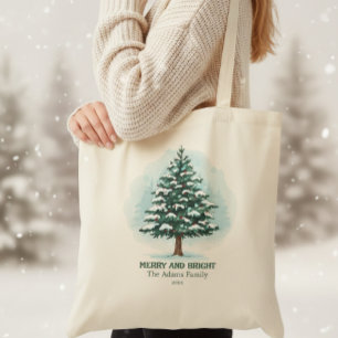 Bolso De Tela Elegante árbol de Navidad Alegre y Brillante en ac