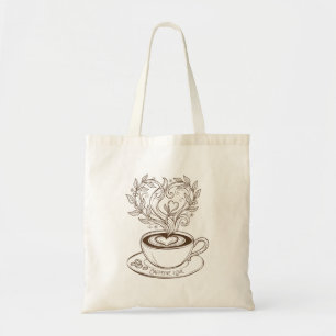 Bolso De Tela Elegante Arte de Corazón de Café Latte - Amor por