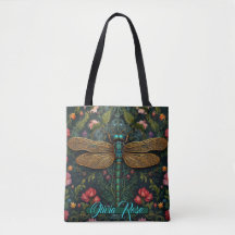 Elegante arte nouveau dragonfly boho botánico