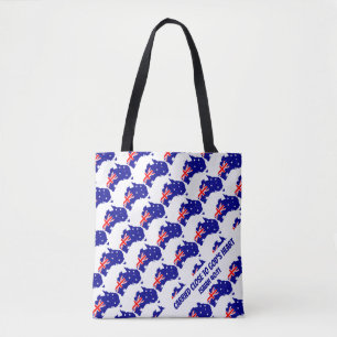 Bolso De Tela Elegante AUSTRALIA FLAG Escritura Cristiana Azul