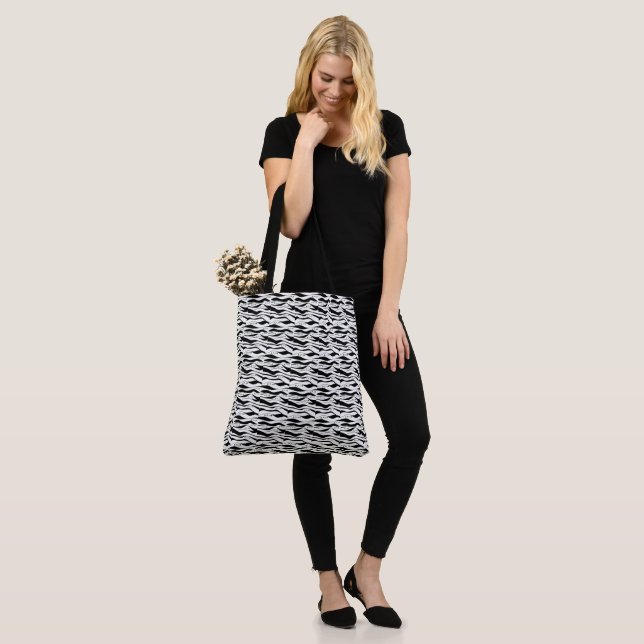 Bolso De Tela Elegante Blanco y Negro (Puesto)