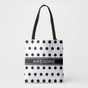 Bolso De Tela Elegante Blanco y Negro