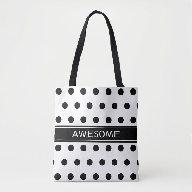 Bolso De Tela Elegante Blanco y Negro (Anverso)