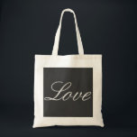 Bolso De Tela Elegante Boda de amor de fondo gris<br><div class="desc">Puede cambiar fácilmente las fuentes y los colores. También puede agregar su logotipo y la imagen de fondo como desee.</div>