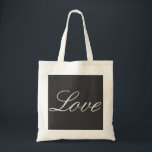 Bolso De Tela Elegante Boda de amor de fondo gris<br><div class="desc">Puede cambiar fácilmente las fuentes y los colores. También puede agregar su logotipo y la imagen de fondo como desee.</div>
