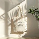 Bolso De Tela Elegante Boda de caligrafía Minimalista<br><div class="desc">Complifique su evento clásico de boda con esta elegante bolsa minimalista de boda de caligrafía.</div>