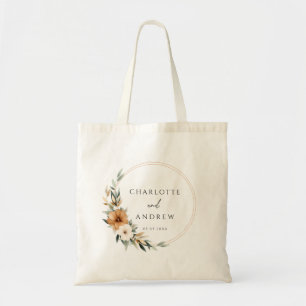 Bolso De Tela Elegante Boda de Cobre y Botánica Terrosa