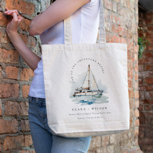 Bolso De Tela Elegante Boda de la capa marina del barco de vela 