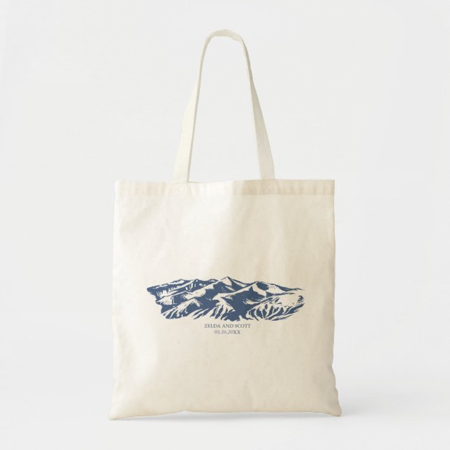 Bolso De Tela Elegante Boda de montaña Tote Bag (Frente)
