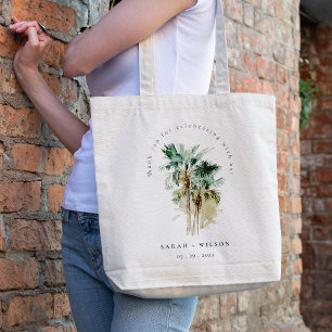Bolso De Tela Elegante Boda de Palm Trees Tropicales