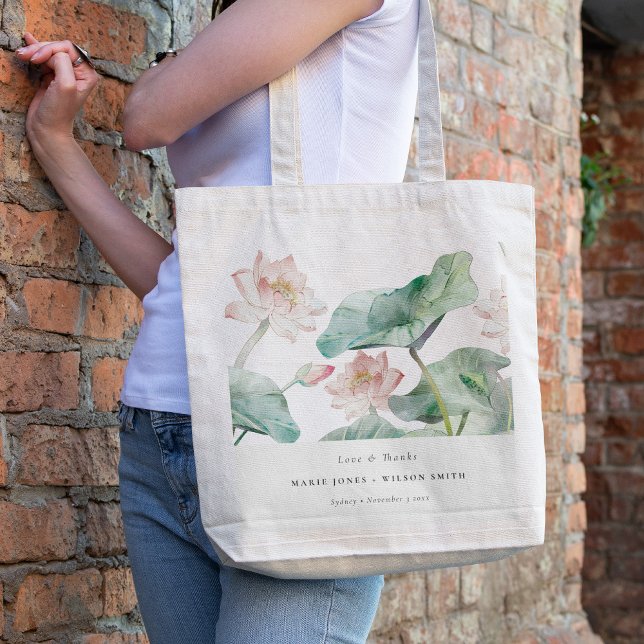 Bolso De Tela Elegante Boda de Rubor Waterlily Pastel moderno (Subido por el creador)