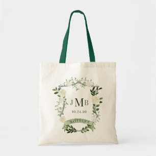 Bolso De Tela Elegante Boda Escudo floral