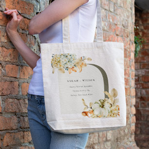 Bolso De Tela Elegante Boda floral rústico del arco de calabaza