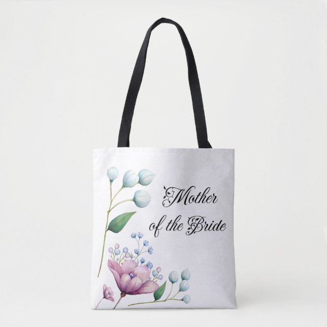 Bolso De Tela Elegante Boda floral suave romance botánico (Anverso)