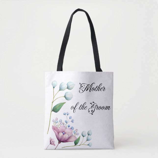 Bolso De Tela Elegante Boda floral suave romance botánico (Anverso)
