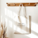 Bolso De Tela Elegante Boda Minimalista personalizado<br><div class="desc">Elegante Boda Minimalista  personalizado Tote Bag</div>