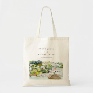 Bolso De Tela Elegante Boda paisajístico del país de cruceros fl