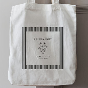 Bolso De Tela Elegante Boda sofisticado blanco y negro