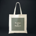 Bolso De Tela Elegante Boda verde formal minimalista Tote Bag<br><div class="desc">Esta minimalista y elegante bolsa de boda verde es perfecta para un boda rústico. El diseño presenta una bonita fuente en un fondo verde para embellecer tu evento.</div>
