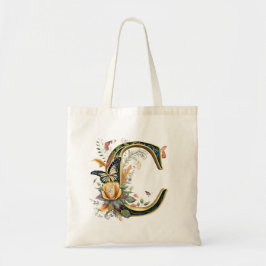 Bolso De Tela Elegante bohemio floral letra C