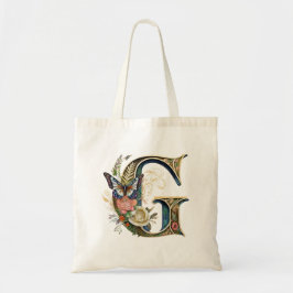 Bolso De Tela Elegante bohemio floral letra G