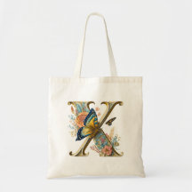 Elegante bohemio floral letra X