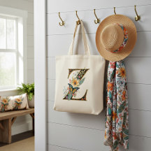 Elegante bohemio floral letra Z