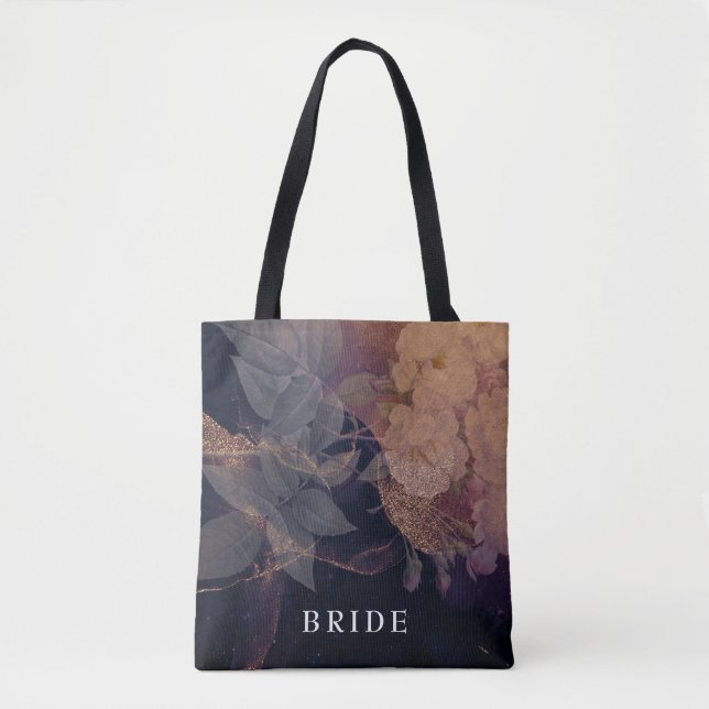 Bolso De Tela Elegante Boho Floral Purple Fantasy Bride ser (Anverso)