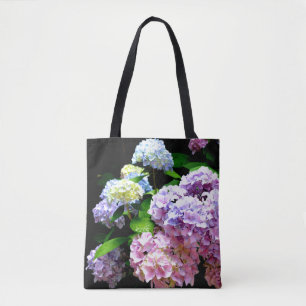 Bolso De Tela Elegante boho rosa morado azul floral horangeas