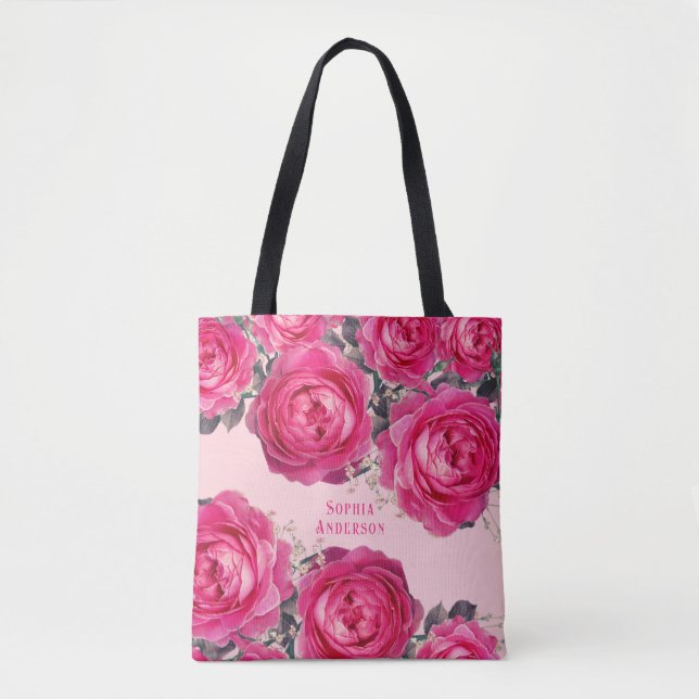 Bolso De Tela Elegante Bouquet de Rosas personalizado (Anverso)