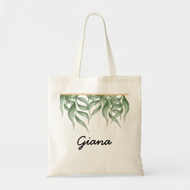 Bolso De Tela Elegante Bridesmaid Regalo Foliage Tote Bag (Frente)