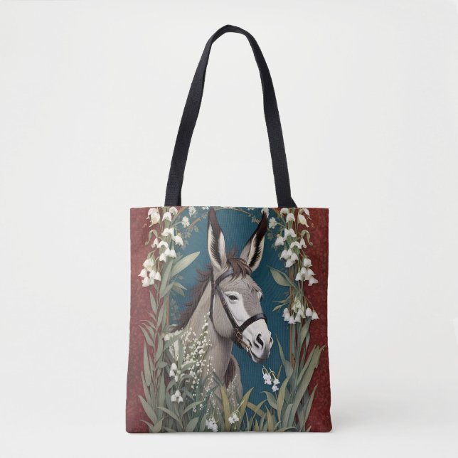 Bolso De Tela Elegante burro y Lily de las Flores del Valle (Anverso)