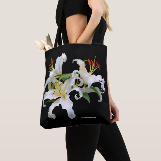 Bolso De Tela Elegante Casablanca White Oriental Lilies (Detalle)