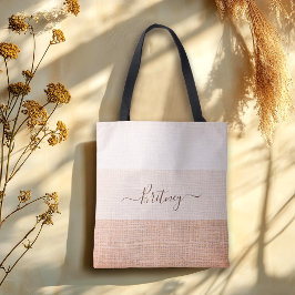 Bolso De Tela Elegante Chic Estiloso Terracota Rayas Dama de Hon