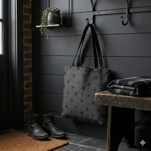 Bolso De Tela Elegante Chic Moderno Monograma de Patrón de Estre