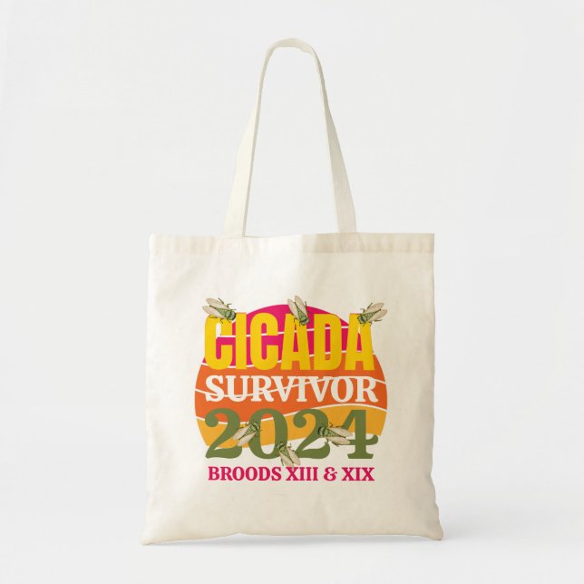 Bolso De Tela Elegante CICADA SURVIVOR 2024 Broods XIII XIX (Frente)
