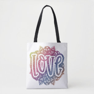 Bolso De Tela Elegante Cita de Amor Purpurina Sparkle Romance